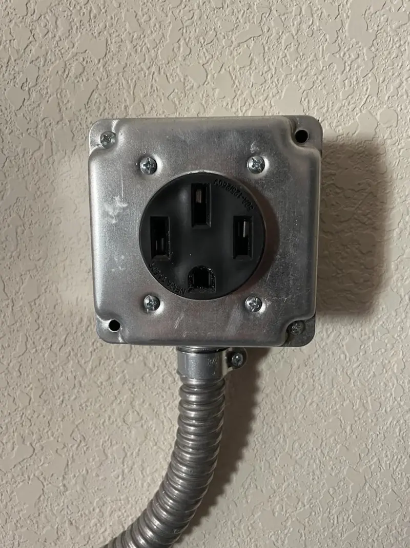 NEMA 14-50 outlet installed for Electrical Panel Upgrade in Schertz